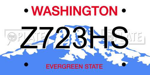 Z723HS Washington License Plate