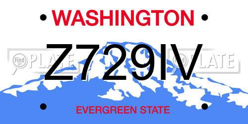 Z729IV Washington License Plate