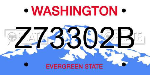 Z73302B Washington License Plate