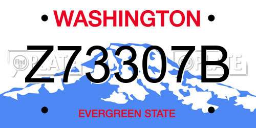 Z73307B Washington License Plate