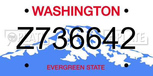 Z736642 Washington License Plate