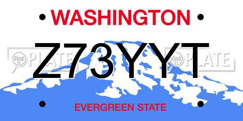 Z73YYT Washington License Plate