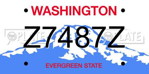Z7487Z Washington License Plate