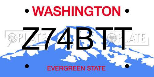 Z74BTT Washington License Plate
