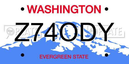 Z74ODY Washington License Plate