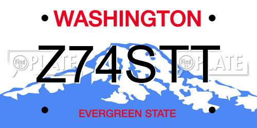 Z74STT Washington License Plate