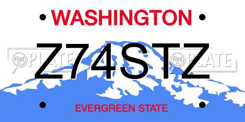 Z74STZ Washington License Plate