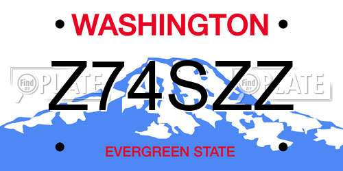 Z74SZZ Washington License Plate