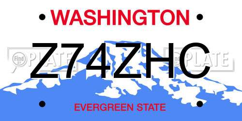Z74ZHC Washington License Plate