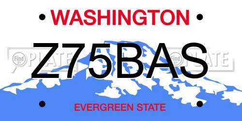 Z75BAS Washington License Plate