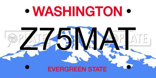 Z75MAT Washington License Plate