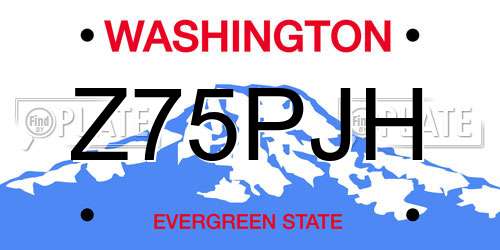 Z75PJH Washington License Plate