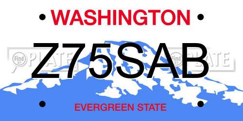 Z75SAB Washington License Plate