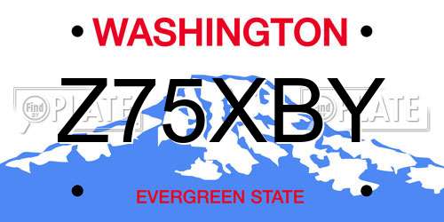 Z75XBY Washington License Plate