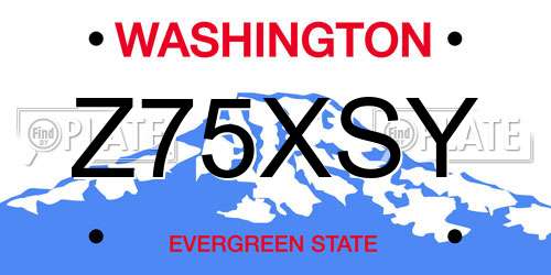 Z75XSY Washington License Plate