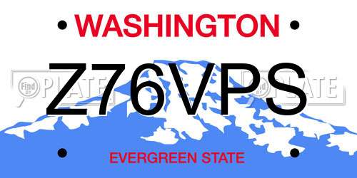 Z76VPS Washington License Plate