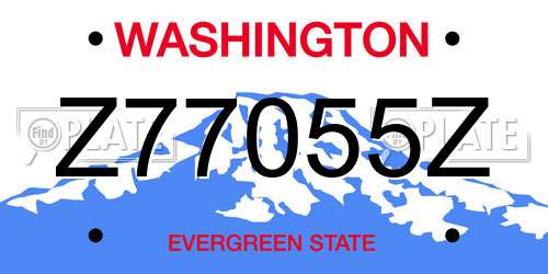 Z77055Z Washington License Plate