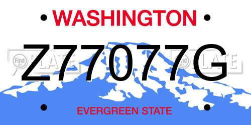 Z77077G Washington License Plate