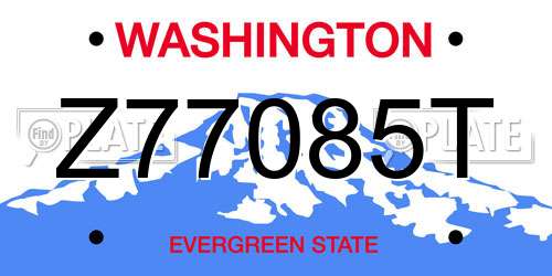 Z77085T Washington License Plate