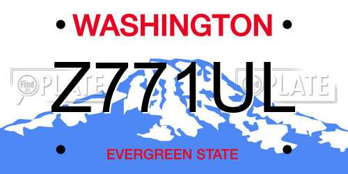 Z771UL Washington License Plate