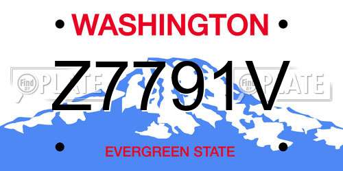 Z7791V Washington License Plate