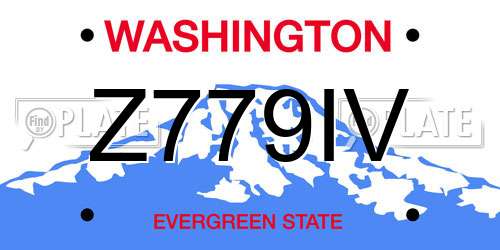 Z779IV Washington License Plate