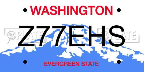 Z77EHS Washington License Plate