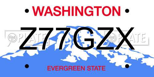 Z77GZX Washington License Plate