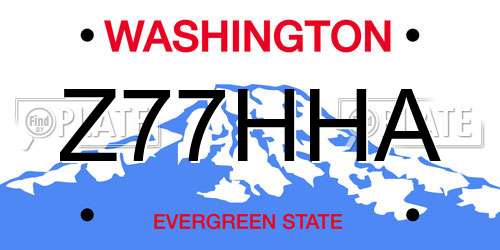 Z77HHA Washington License Plate