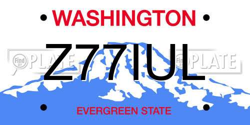 Z77IUL Washington License Plate