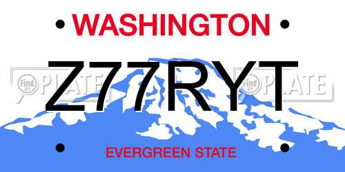 Z77RYT Washington License Plate