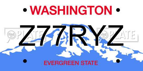 Z77RYZ Washington License Plate
