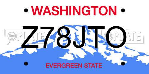 Z78JTO Washington License Plate