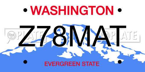 Z78MAT Washington License Plate