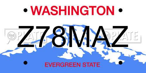 Z78MAZ Washington License Plate