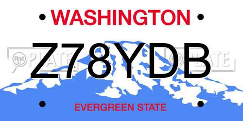 Z78YDB Washington License Plate