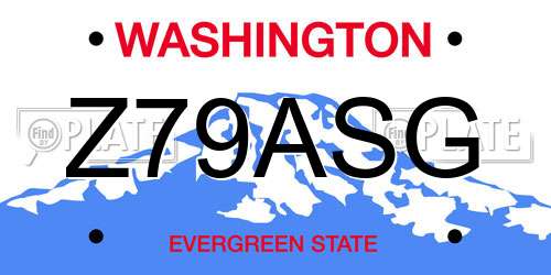 Z79ASG Washington License Plate