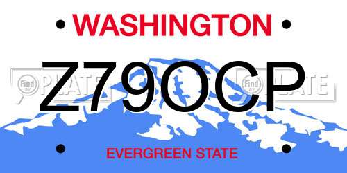 Z79OCP Washington License Plate