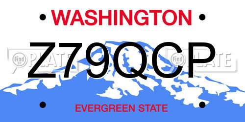 Z79QCP Washington License Plate