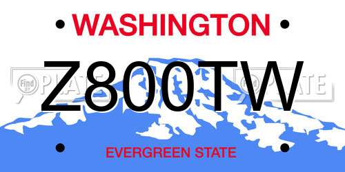 Z800TW Washington License Plate