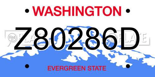 Z80286D Washington License Plate