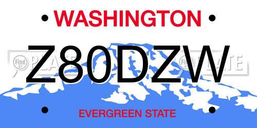 Z80DZW Washington License Plate