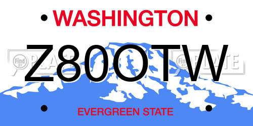 Z80OTW Washington License Plate