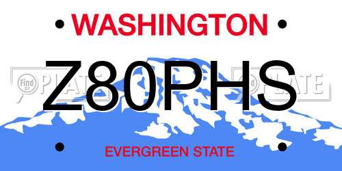 Z80PHS Washington License Plate