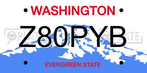 Z80PYB Washington License Plate
