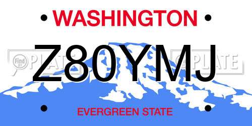 Z80YMJ Washington License Plate