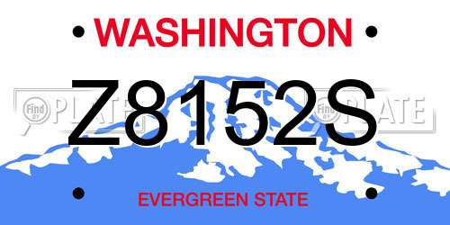 Z8152S Washington License Plate