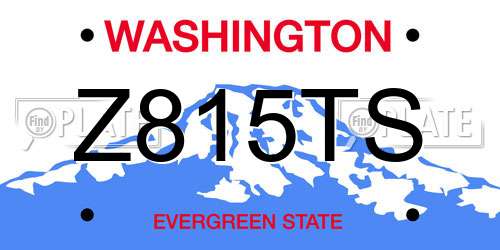 Z815TS Washington License Plate