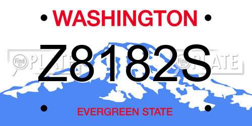 Z8182S Washington License Plate