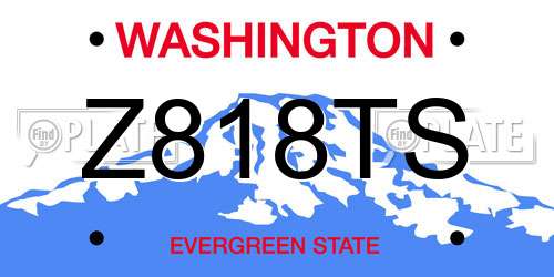 Z818TS Washington License Plate